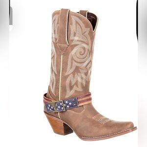 Durango Women's Crush American Flag Strap Cowboy Boots Size 7